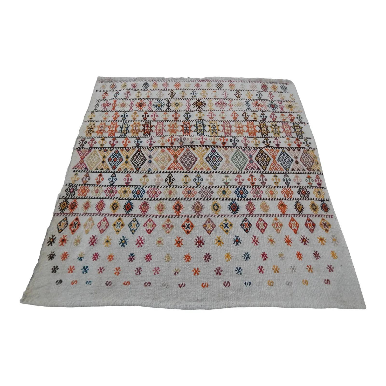 Vintage Turkish Kilim Rug 37'' x 39'' | VintagePillowsStore