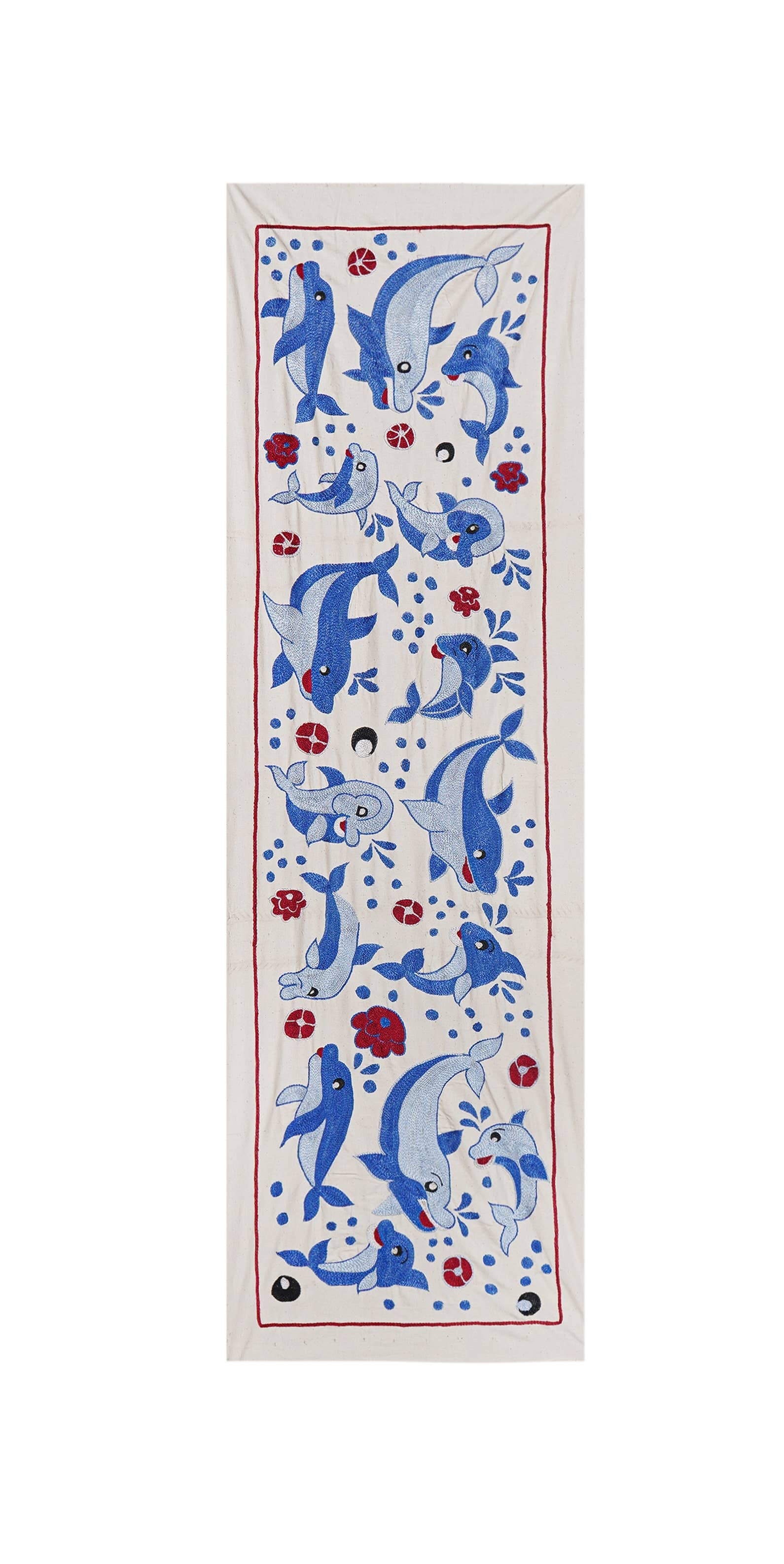 Fish Suzani Wall Hanging & Tablecloth | 20'' x 58''