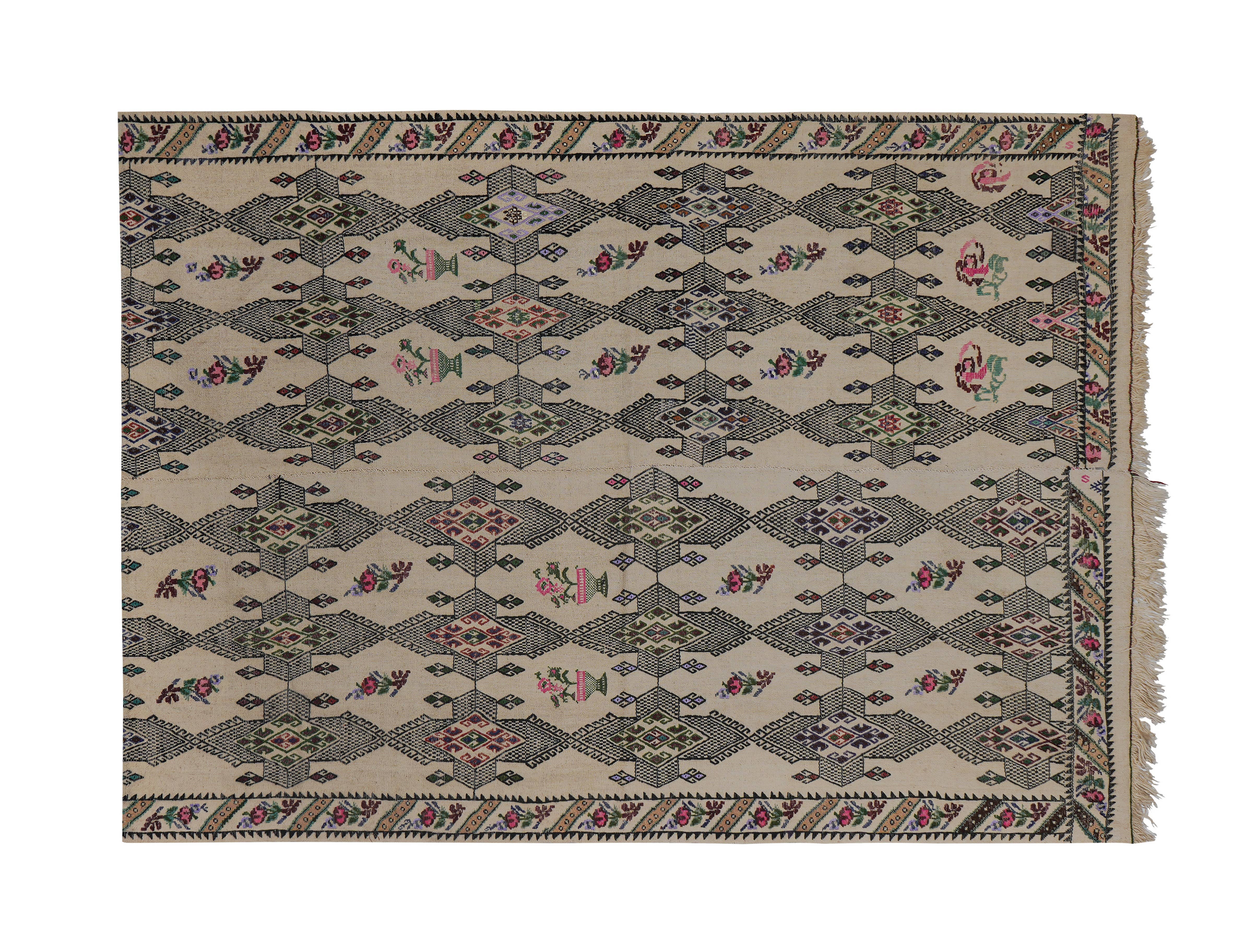 Vintage Turkish Kilim Rug 5'6'' x 7'6''