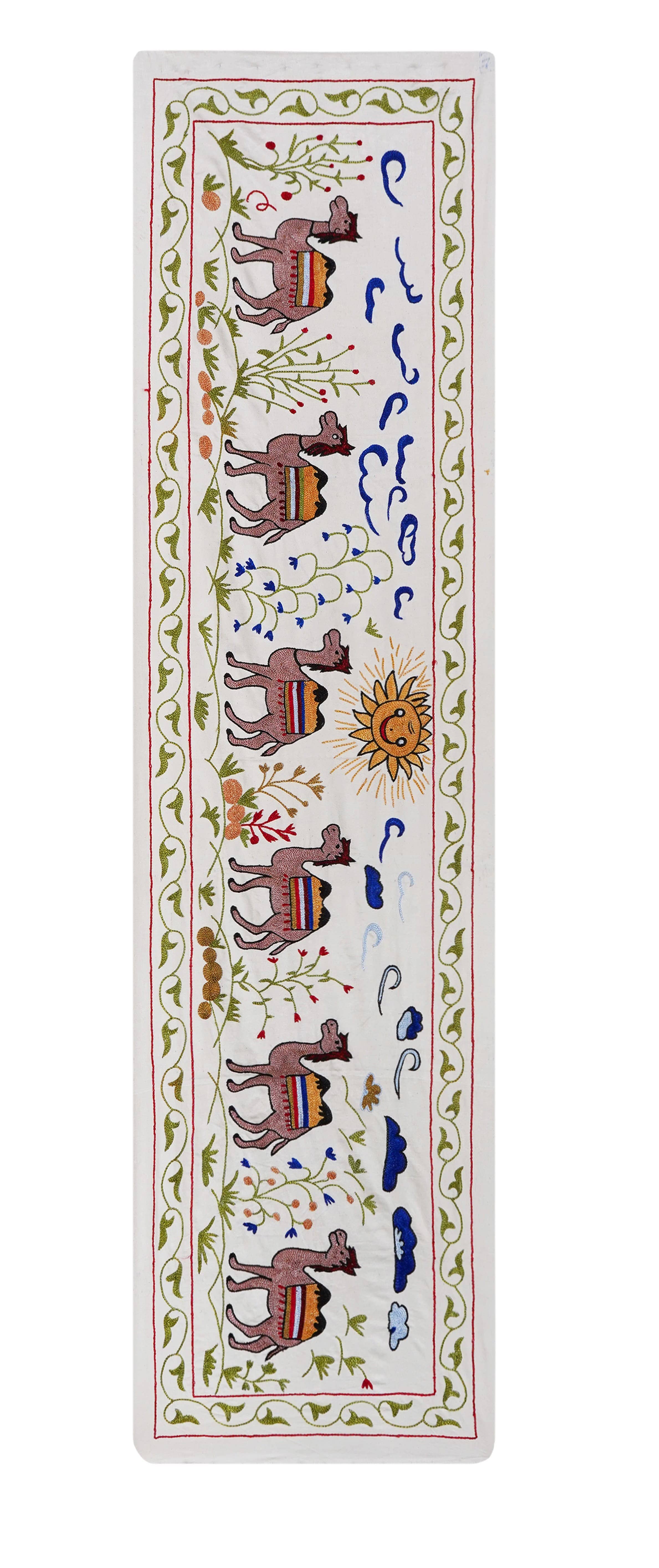 Camel Silk Suzani Wall Hanging & Bedspread 1'8'' x 6'3''