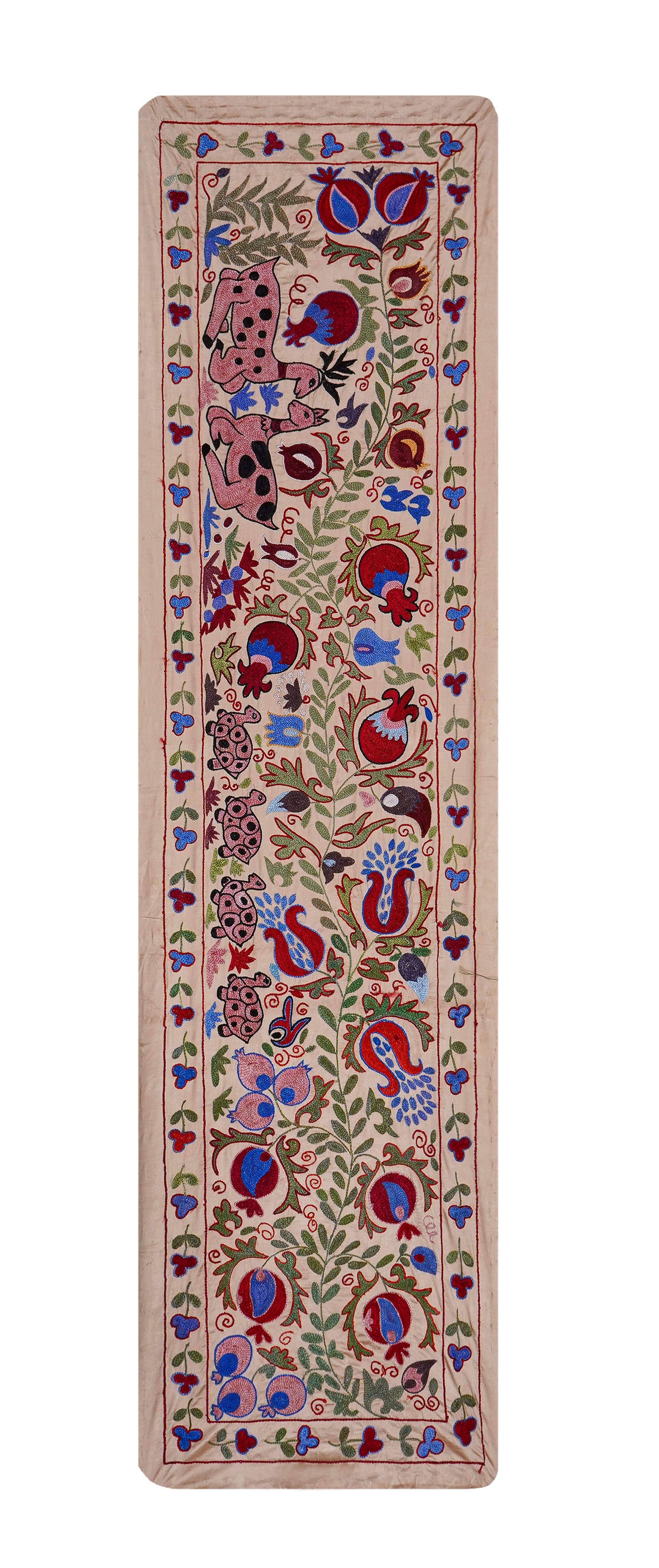 Hand-Embroidered Suzani Table Runner 1'8'' x 6'3''