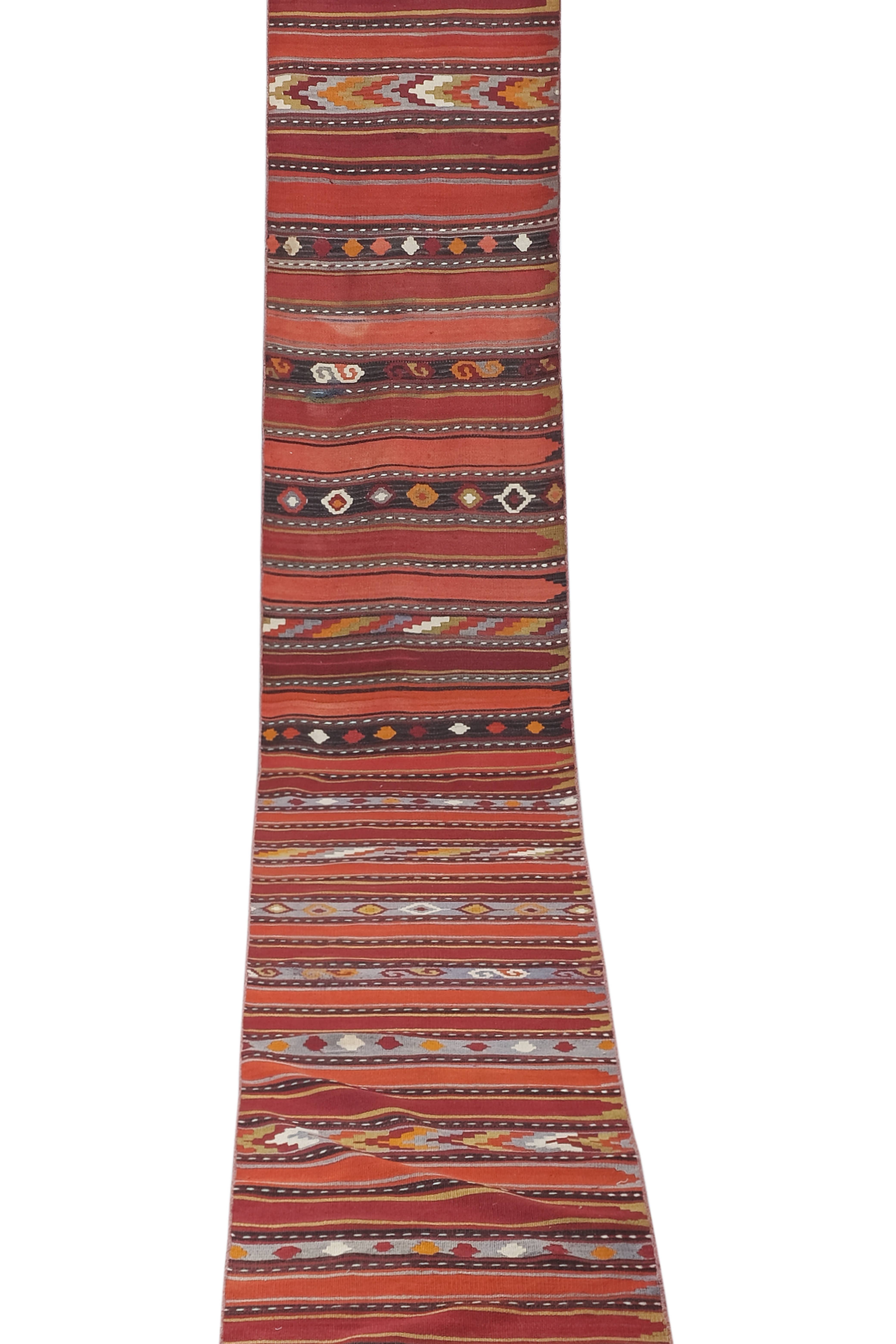 Vintage Turkish Kilim Runner 2'5'' x 22'6''