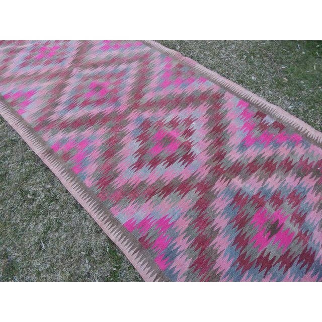 Vintage Caucasian Kilim Runner 3'11'' x 9'6''