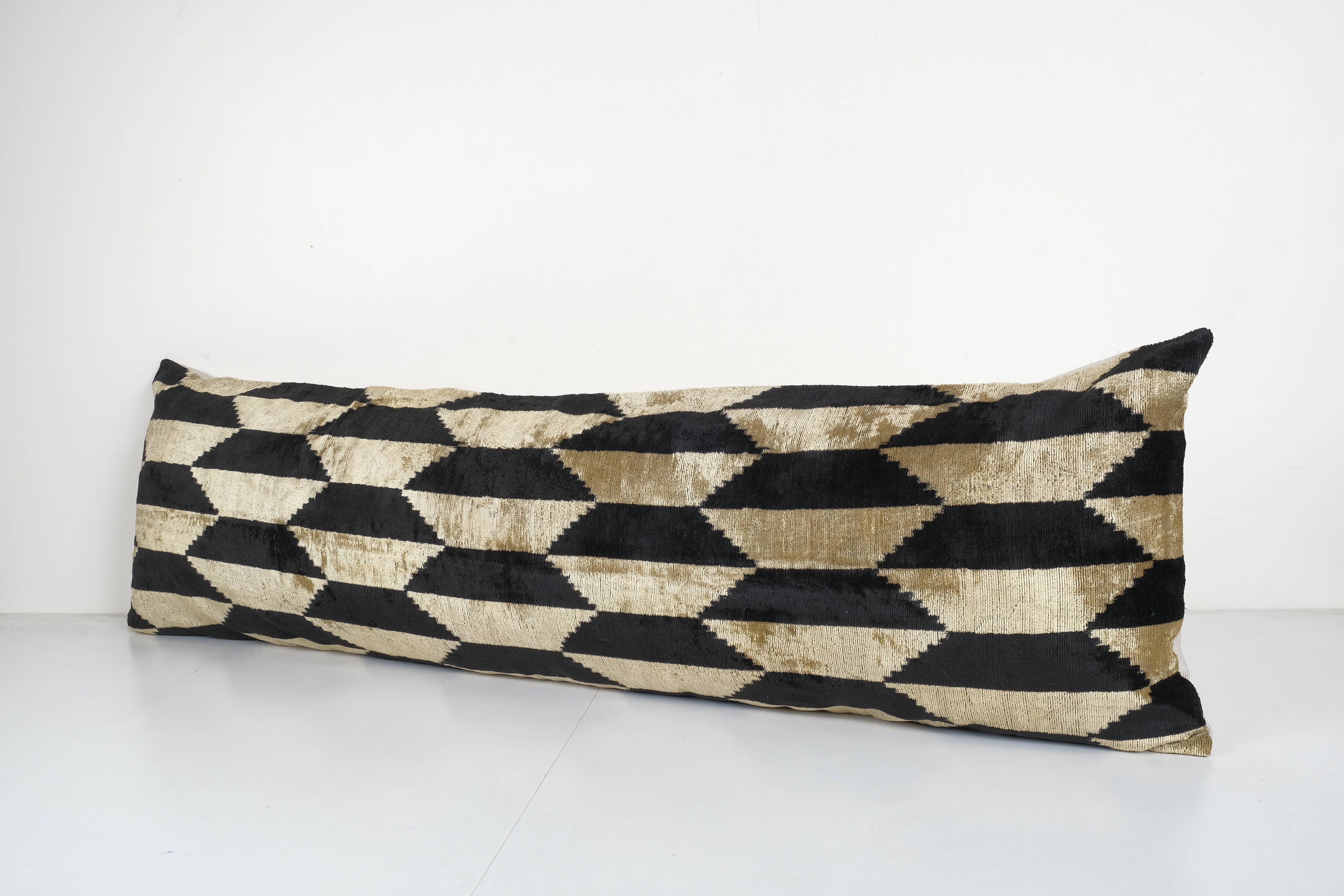 Silk Ikat Velvet Pillow Cover | 16'' x 48''