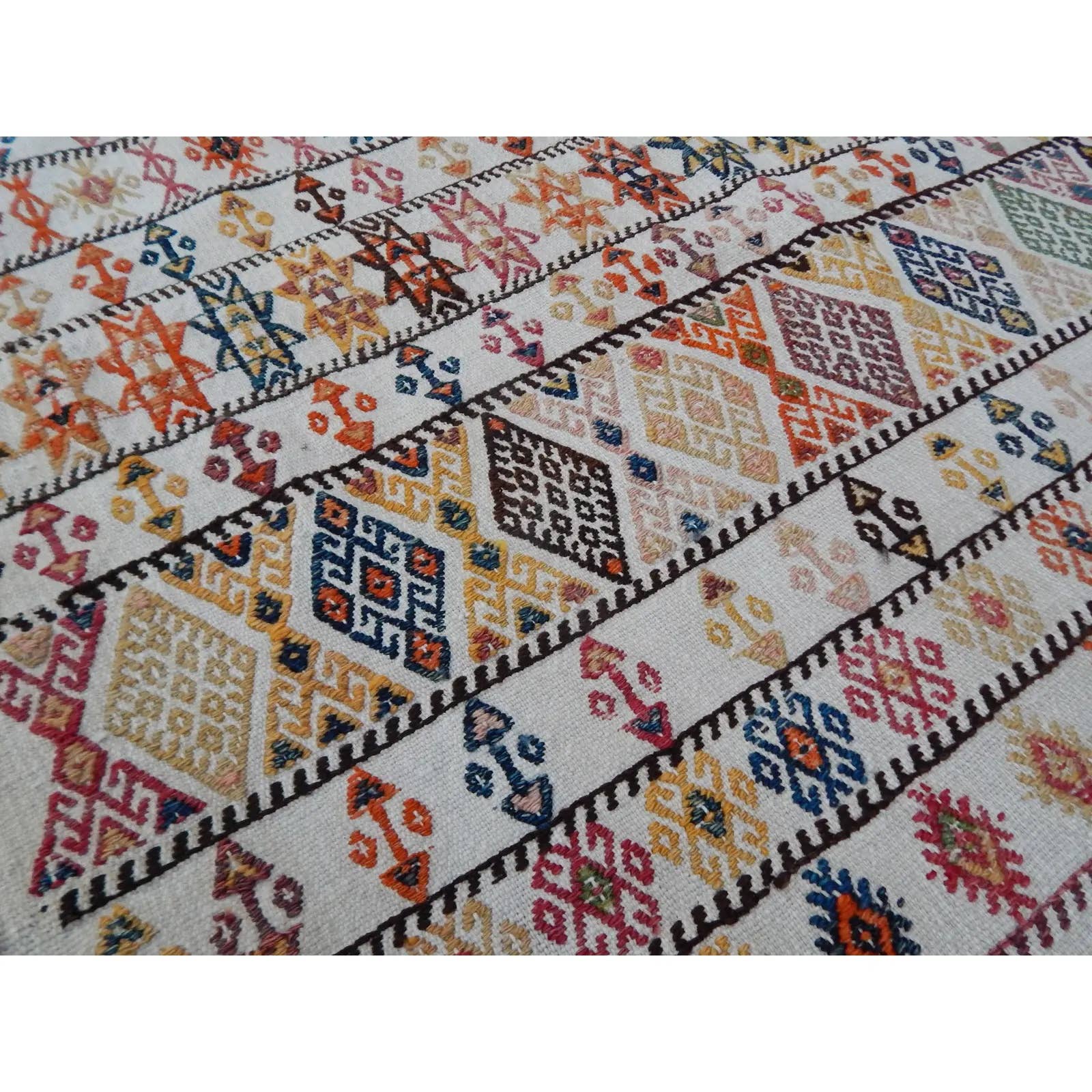 Vintage Turkish Kilim Rug 37'' x 39''
