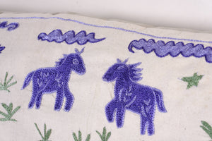 Horse Suzani Bedding Pillow Cover | 18'' x 57''
