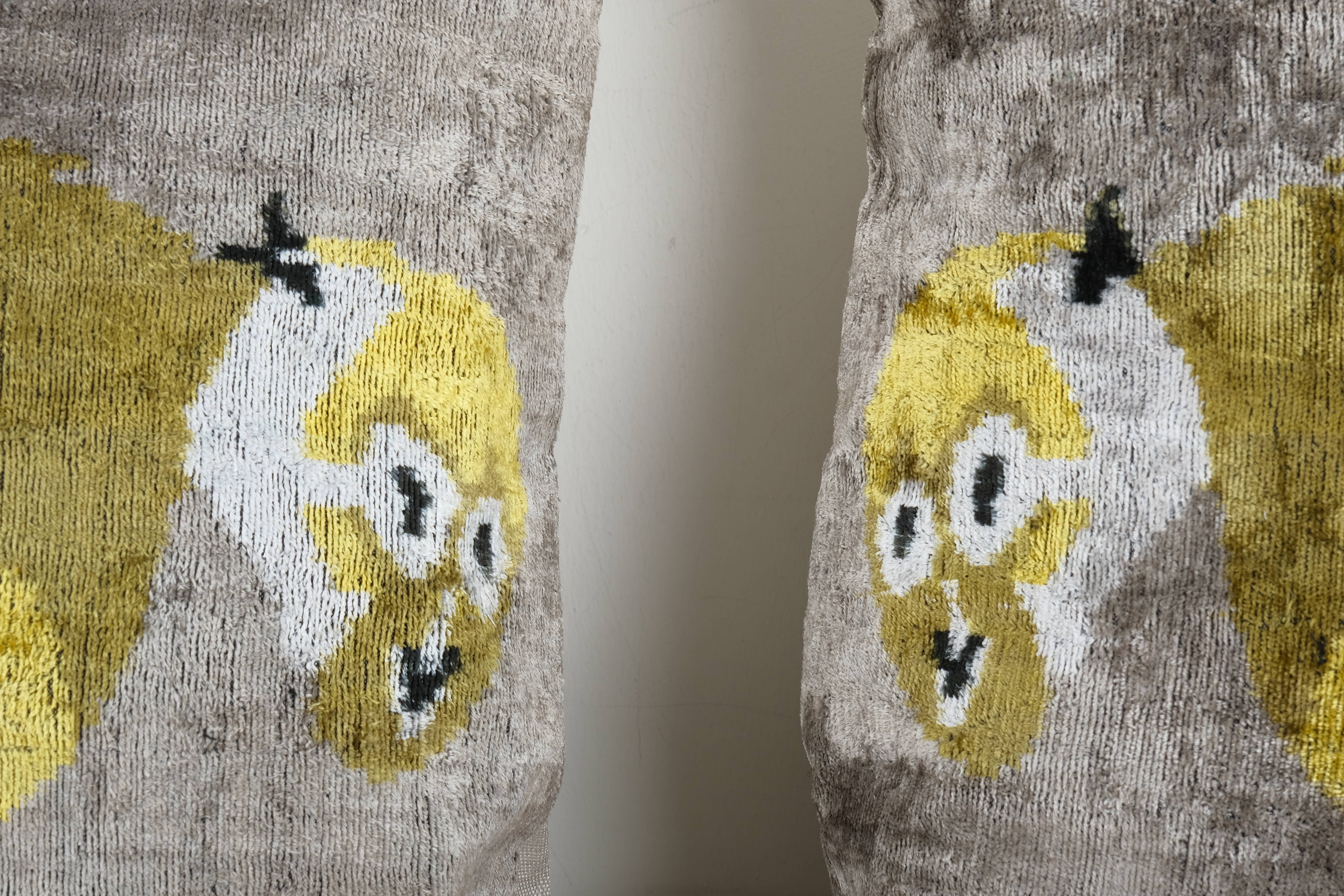 Silk Ikat Velvet Pillow Cover Set of 2 | 17'' x 22''