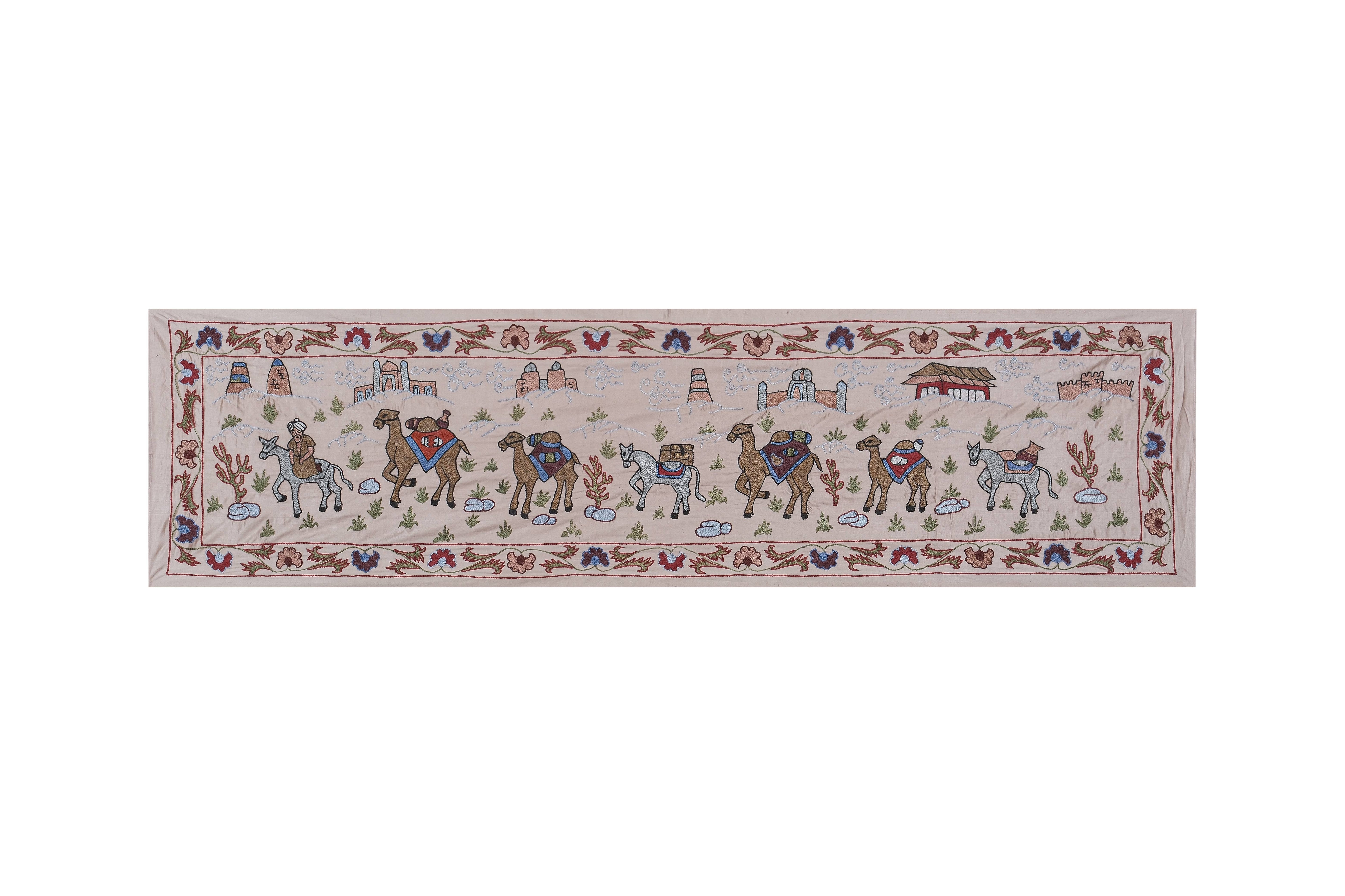 Silk Suzani Wall Hanging & Bedspread 1'8'' x 6'3''