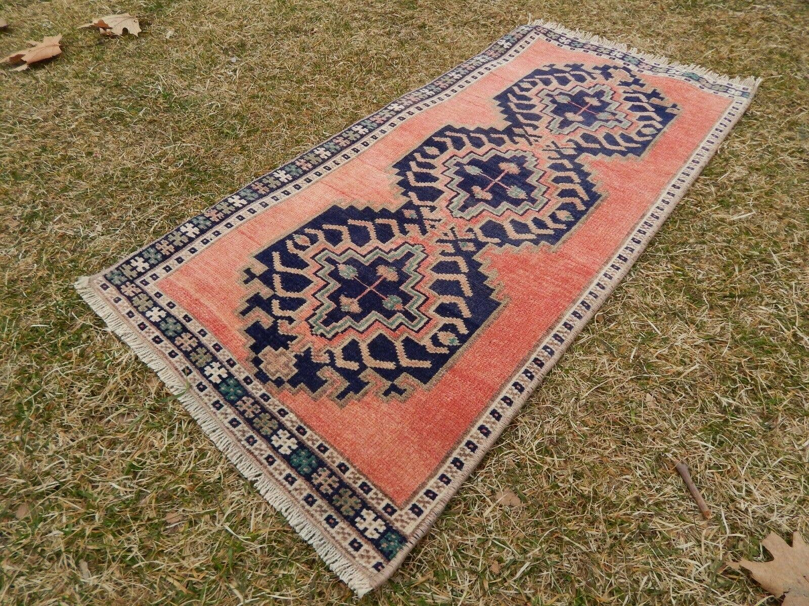 Vintage Oushak Rug 18'' x 39''