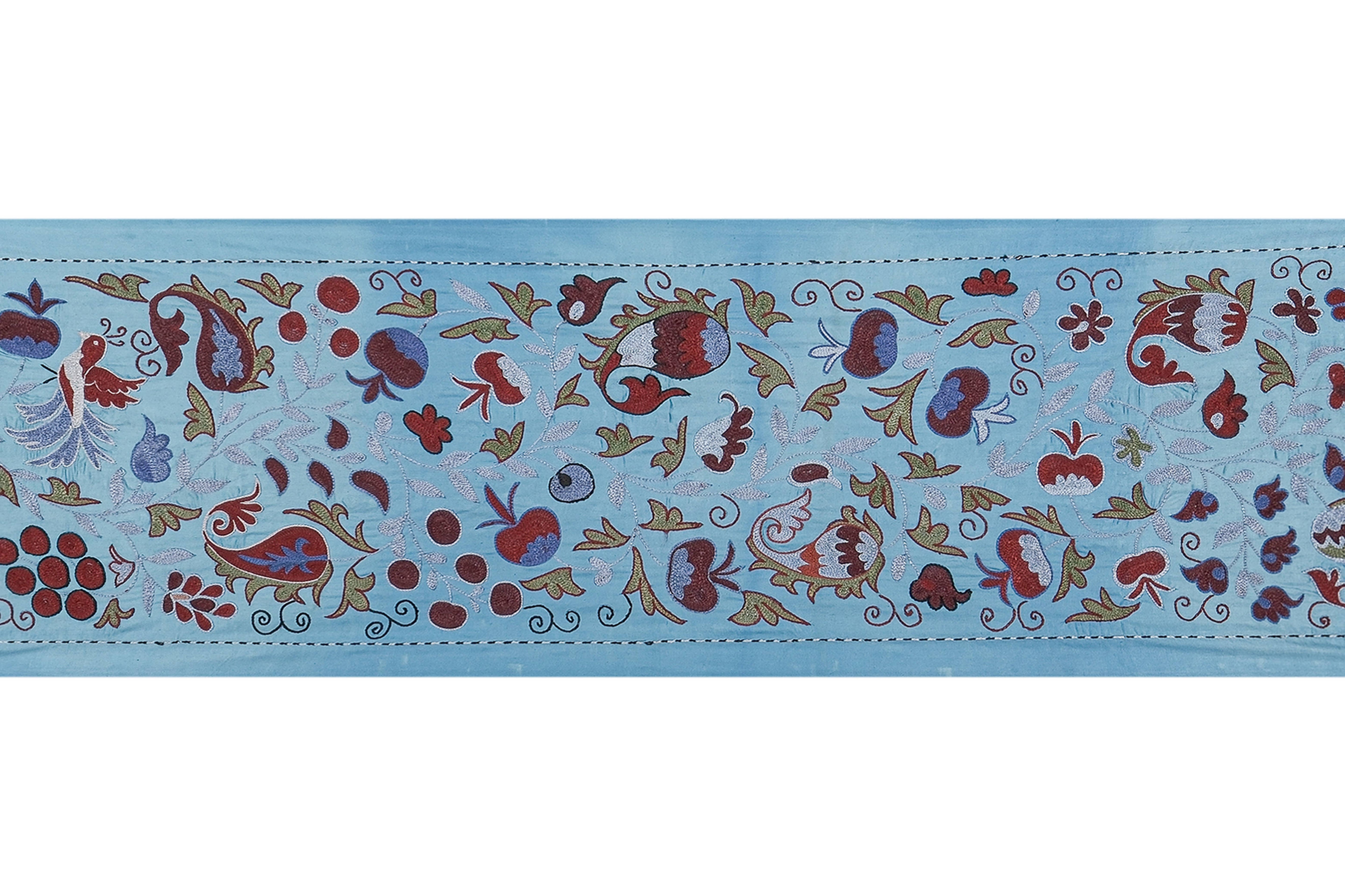 Hand-Embroidered Suzani Wall Hanging & Bedspread 1'9'' x 6'3''