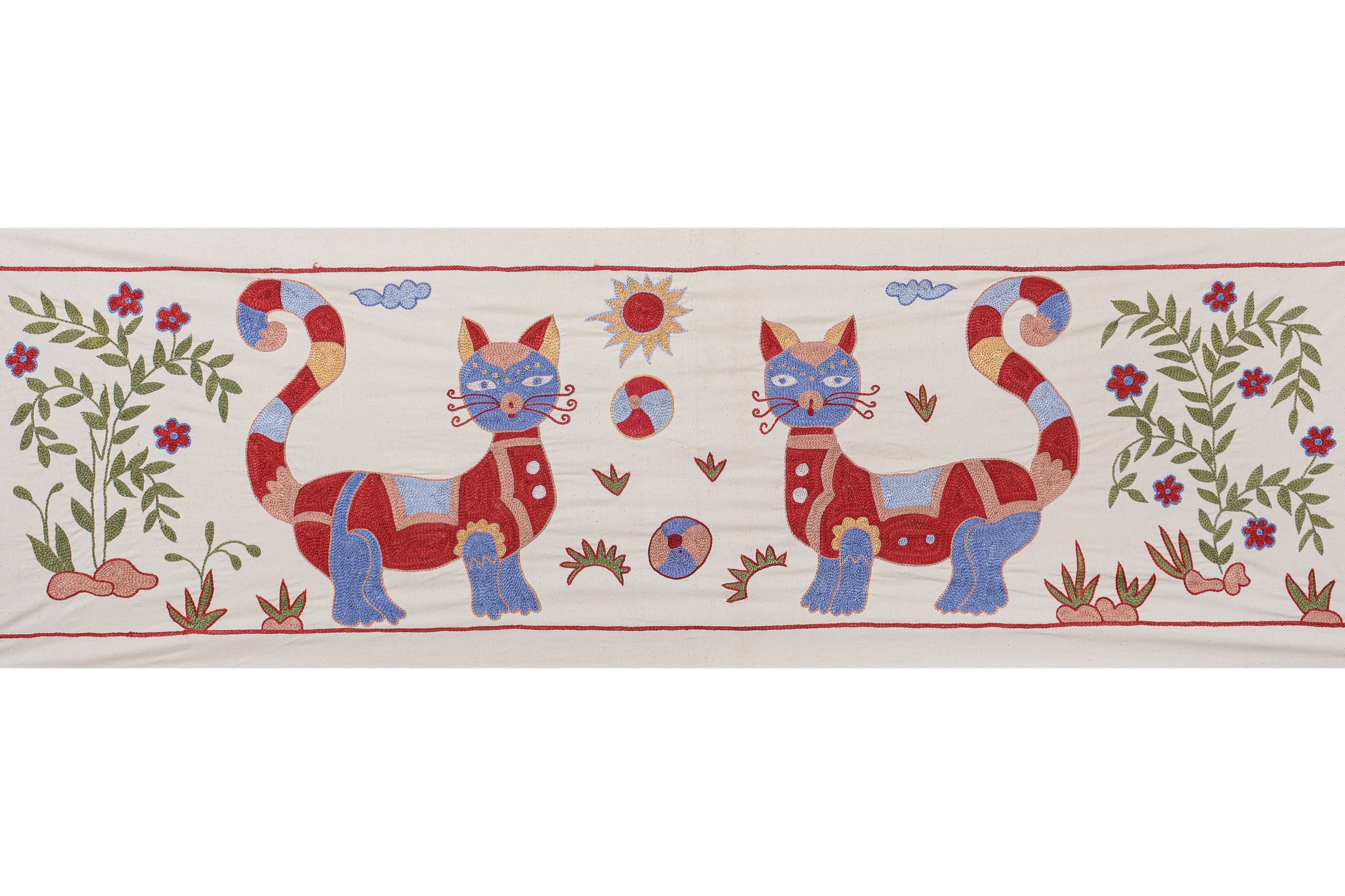 Horse Suzani Wall Hanging & Tablecloth | 20'' x 58''