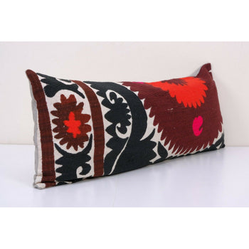 12" x 32"  Turkish Suzani Cushion Cover, Faded Suzani Pillow Case