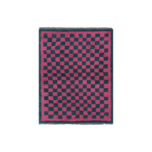 Vintage Checkered Turkish Tulu Rug 4'9'' x 6'3''