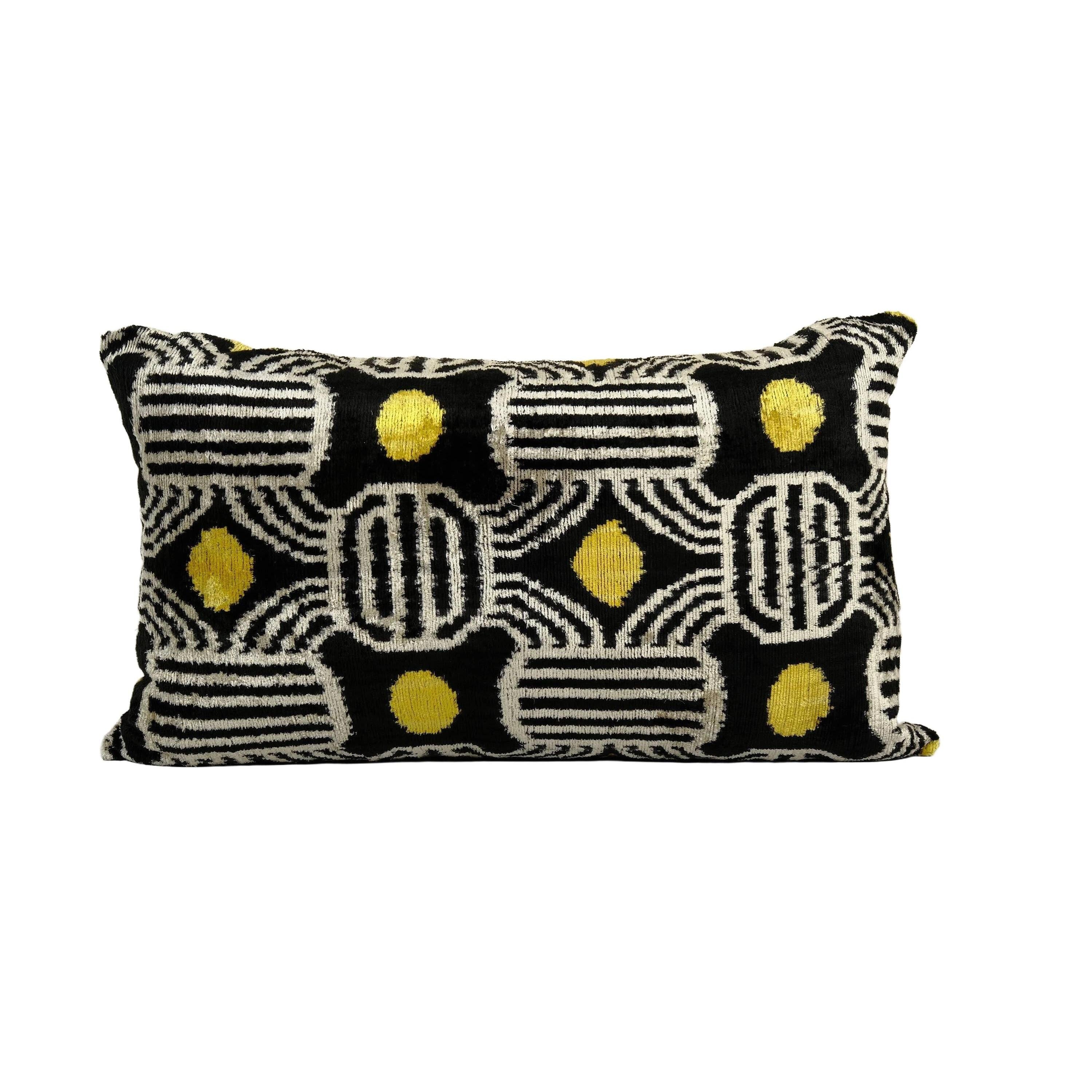 Silk Ikat Velvet Pillow Cover | 16'' x 24''