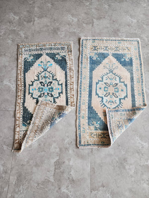 Vintage Turkish Yastik Rugs Set of 2 | 20'' x 38''