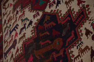 Vintage Soumac Kilim Rug 3'5'' x 4'7''