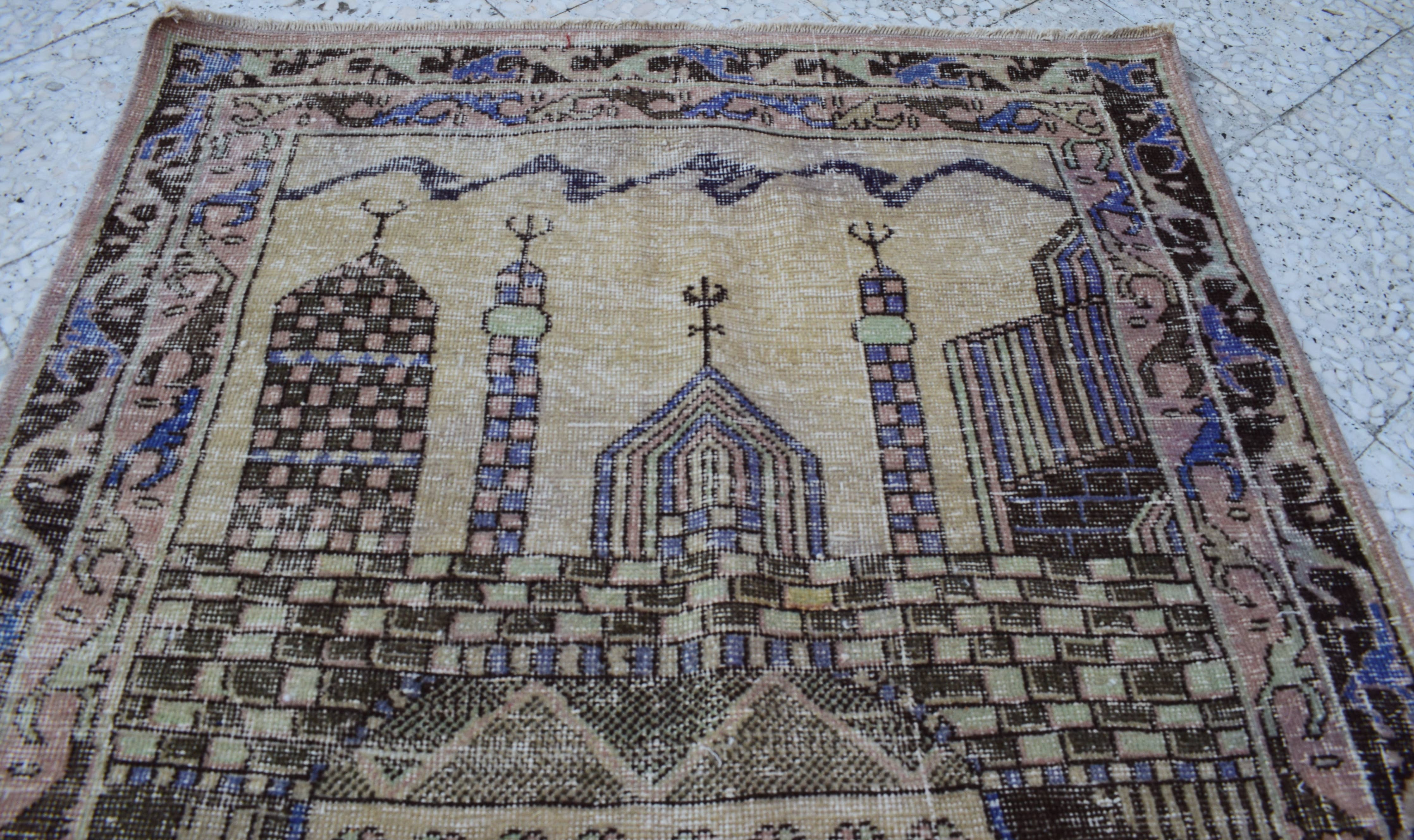 Vintage Turkish Rug 42'' x 59''