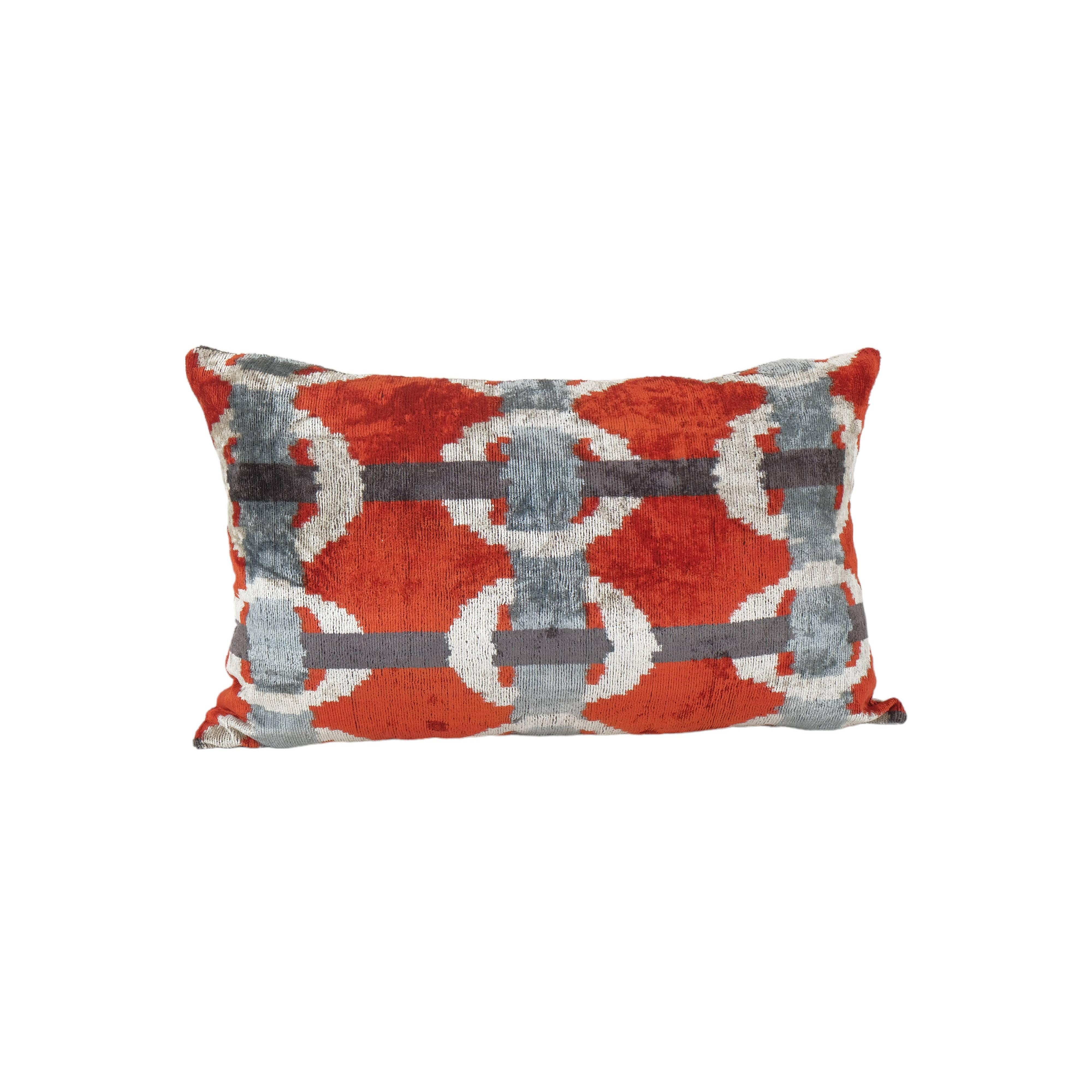 Silk Ikat Velvet Pillow Cover | 16'' x 26''