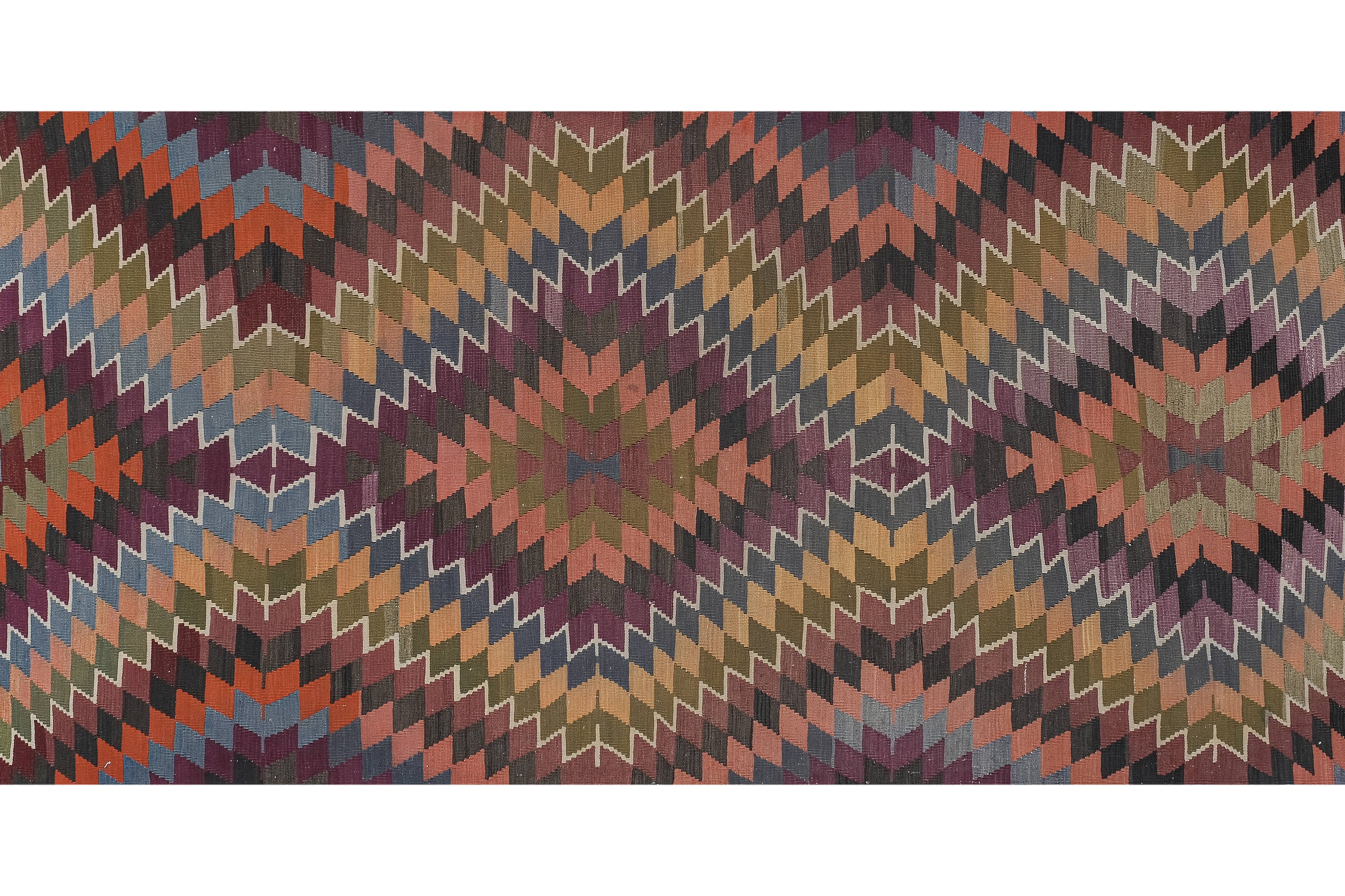 Vintage Turkish Kilim Rug 4'11'' x 11'10''