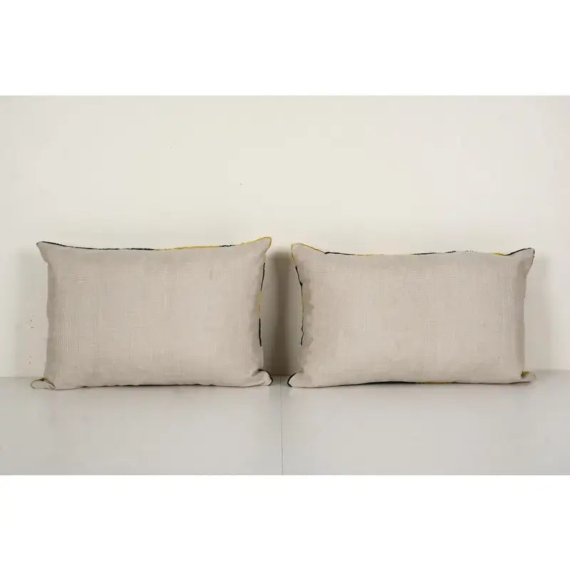 Silk Ikat Velvet Pillow Cover Set of 2 | 16'' x 24''