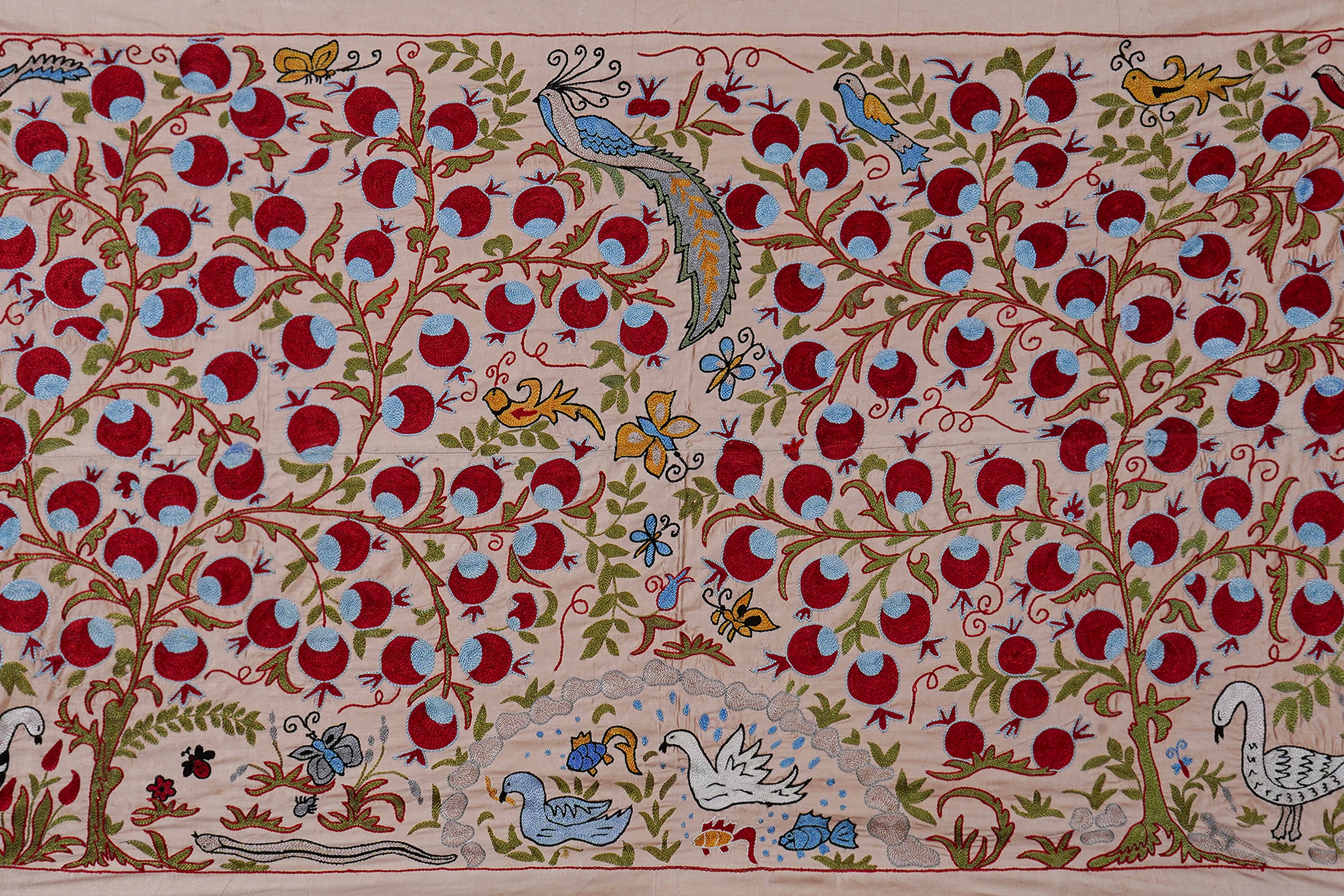 Silk Suzani Wall Hanging & Bedspread 3'4'' x 6'1''