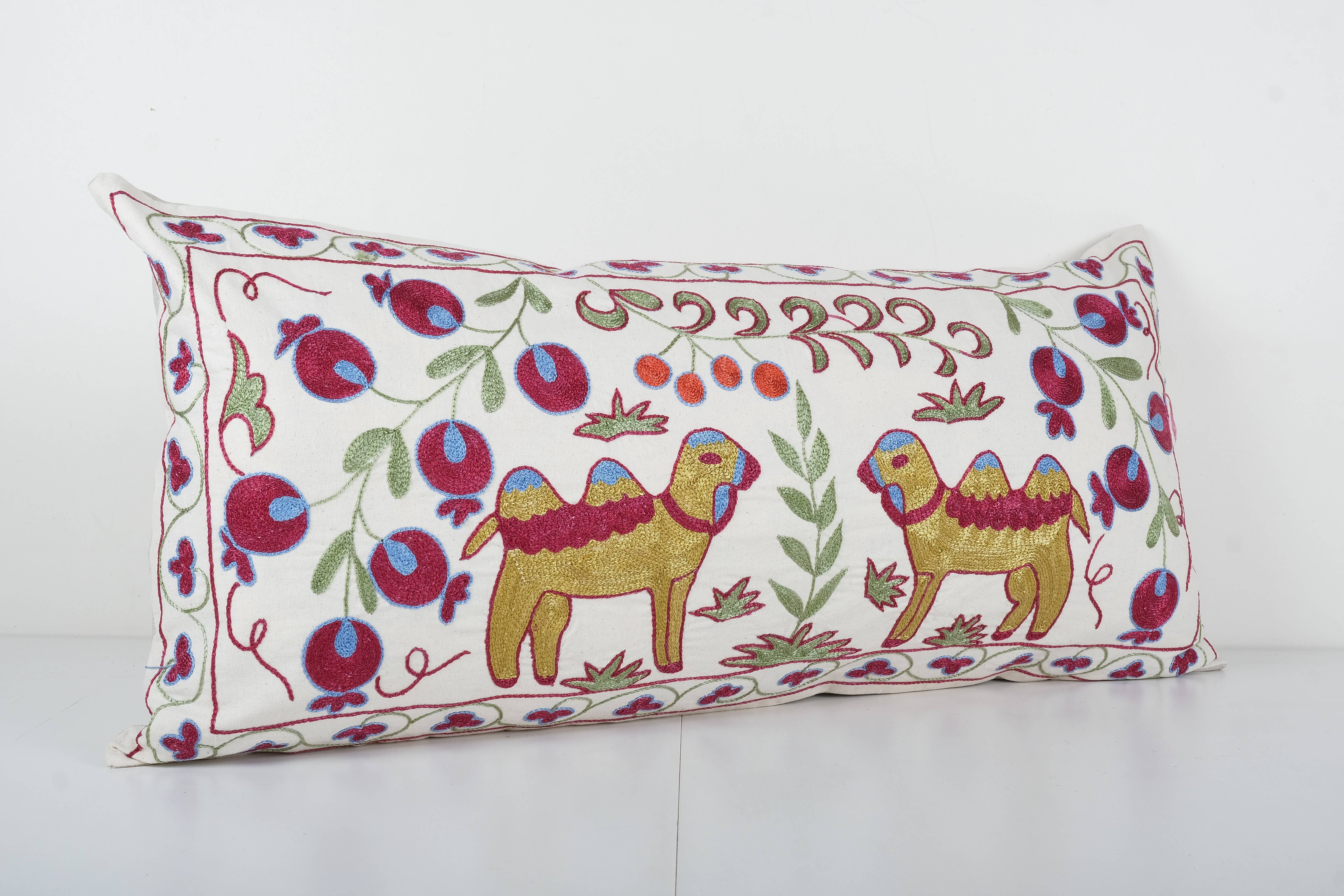 Camel Suzani Bedding Pillow Cover | 18'' x 38''