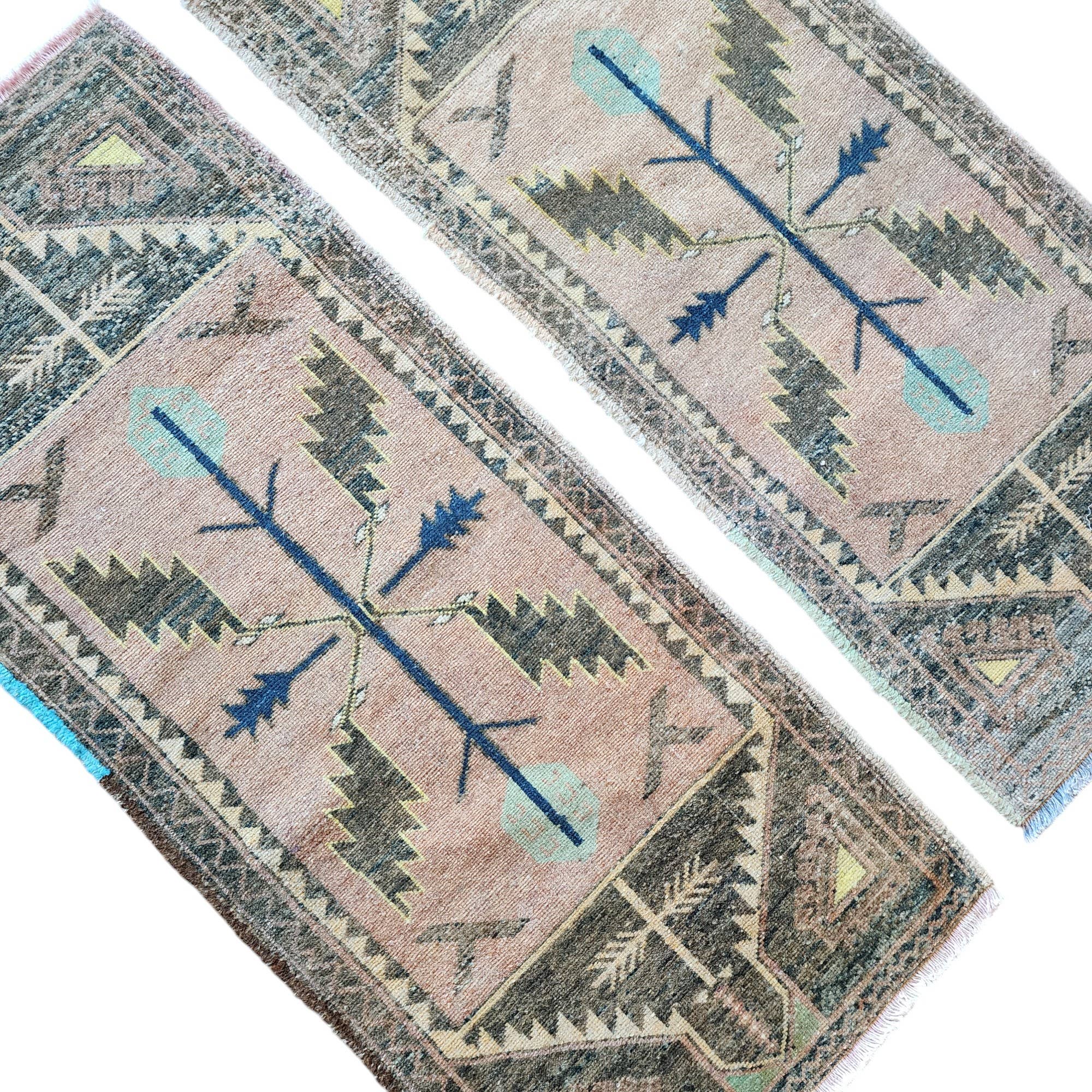 Vintage Turkish Yastik Rugs Set of 2 | 20'' x 45''