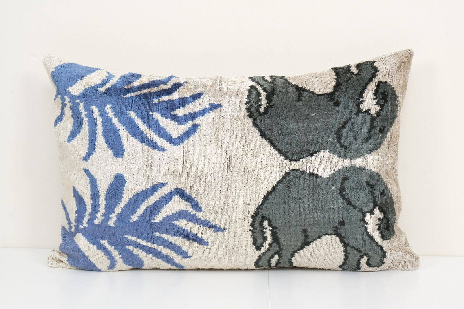 Silk Ikat Velvet Pillow Cover Set of 3 | 16'' x 24''