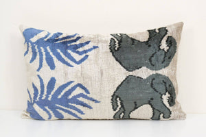 Silk Ikat Velvet Pillow Cover Set of 3 | 16'' x 24''
