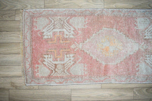 Vintage Oushak Rug 16'' x 38''