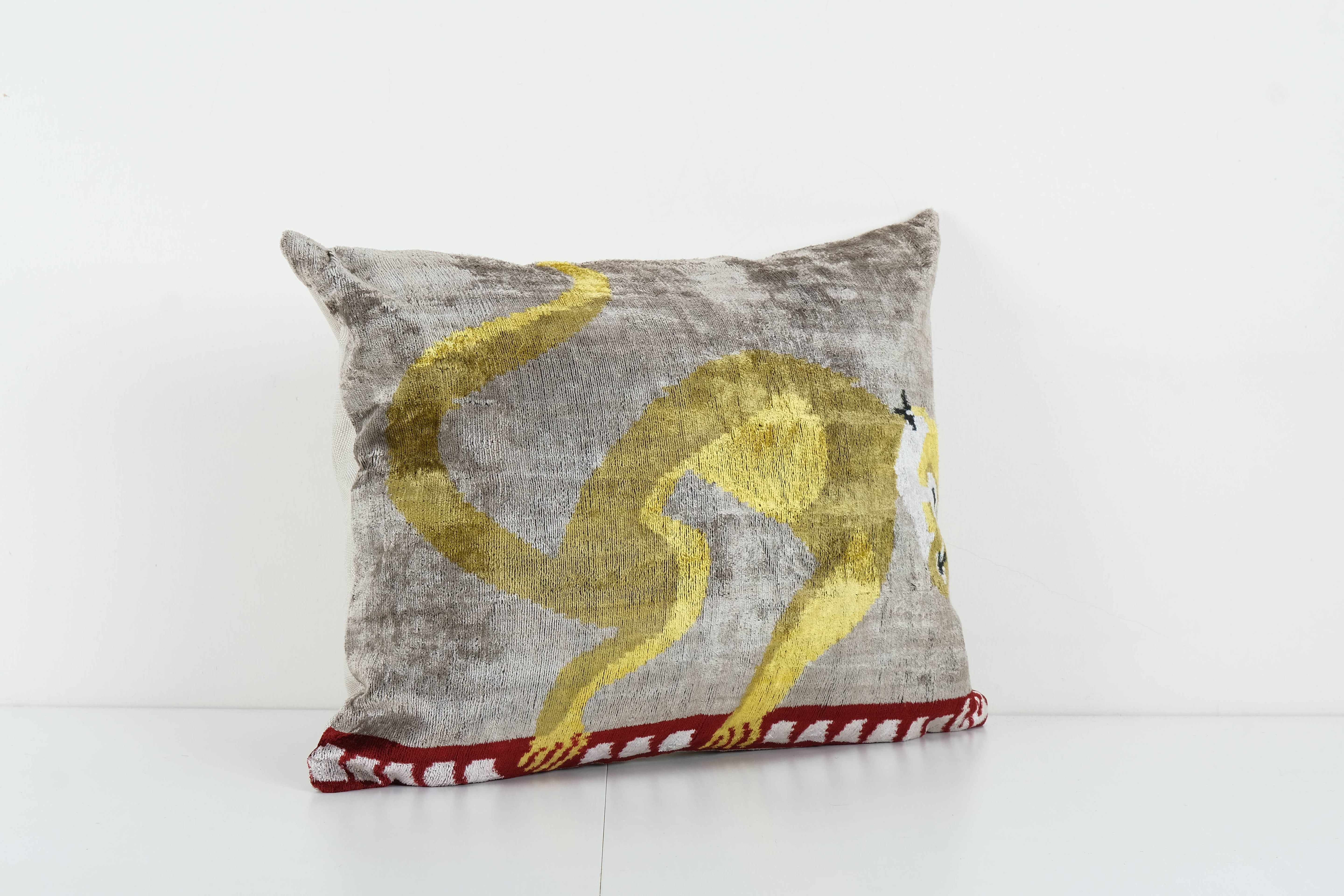 Silk Ikat Velvet Pillow Cover | 17'' x 22''