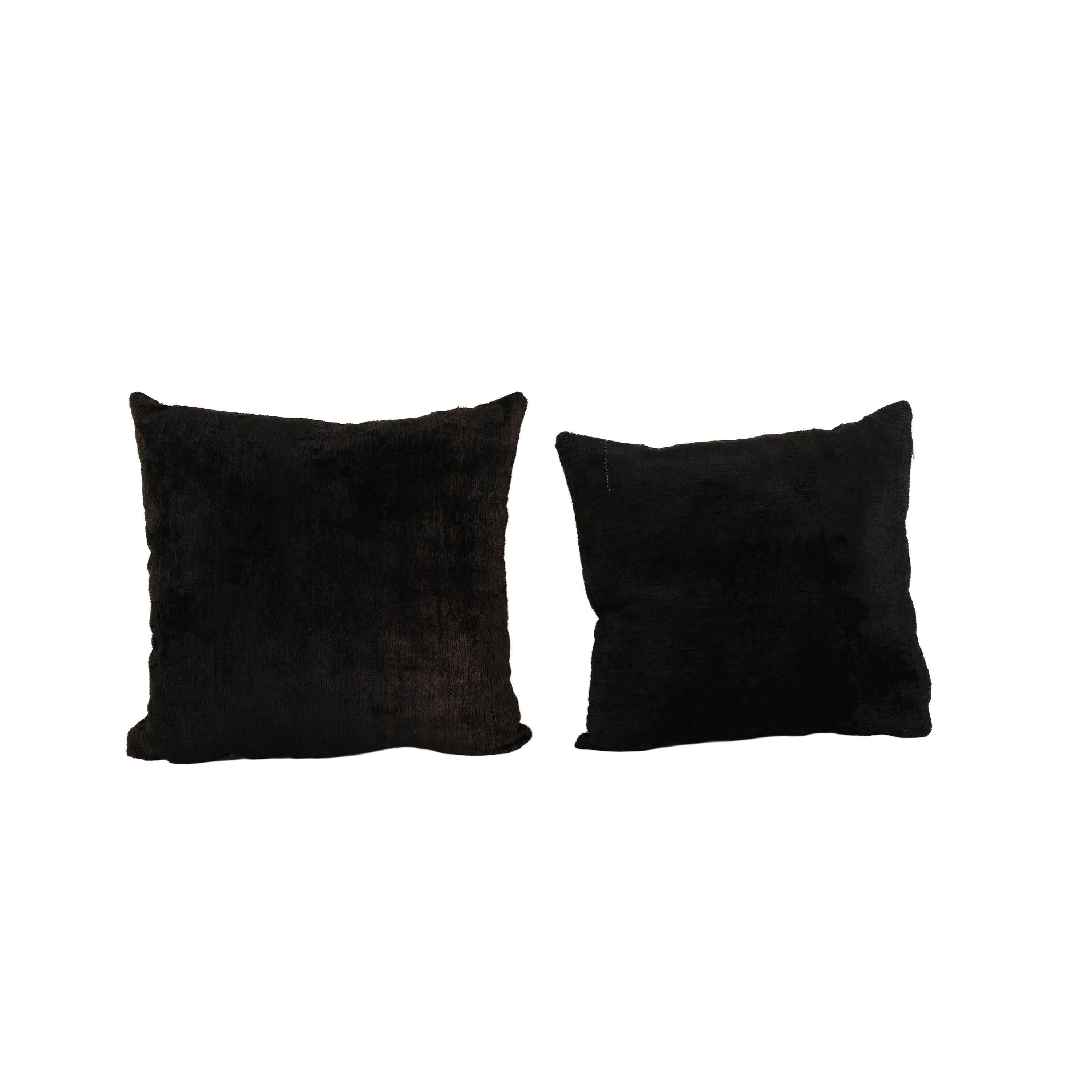 Silk Ikat Velvet Pillow Cover Set of 2 | 15'' x 15''