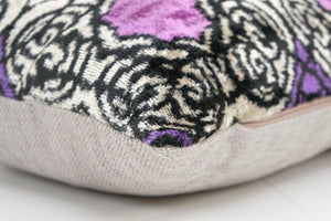 Silk Ikat Velvet Pillow Cover | 16'' x 22''