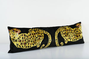 Tiger Silk Ikat Velvet Pillow Cover | 16'' x 47''