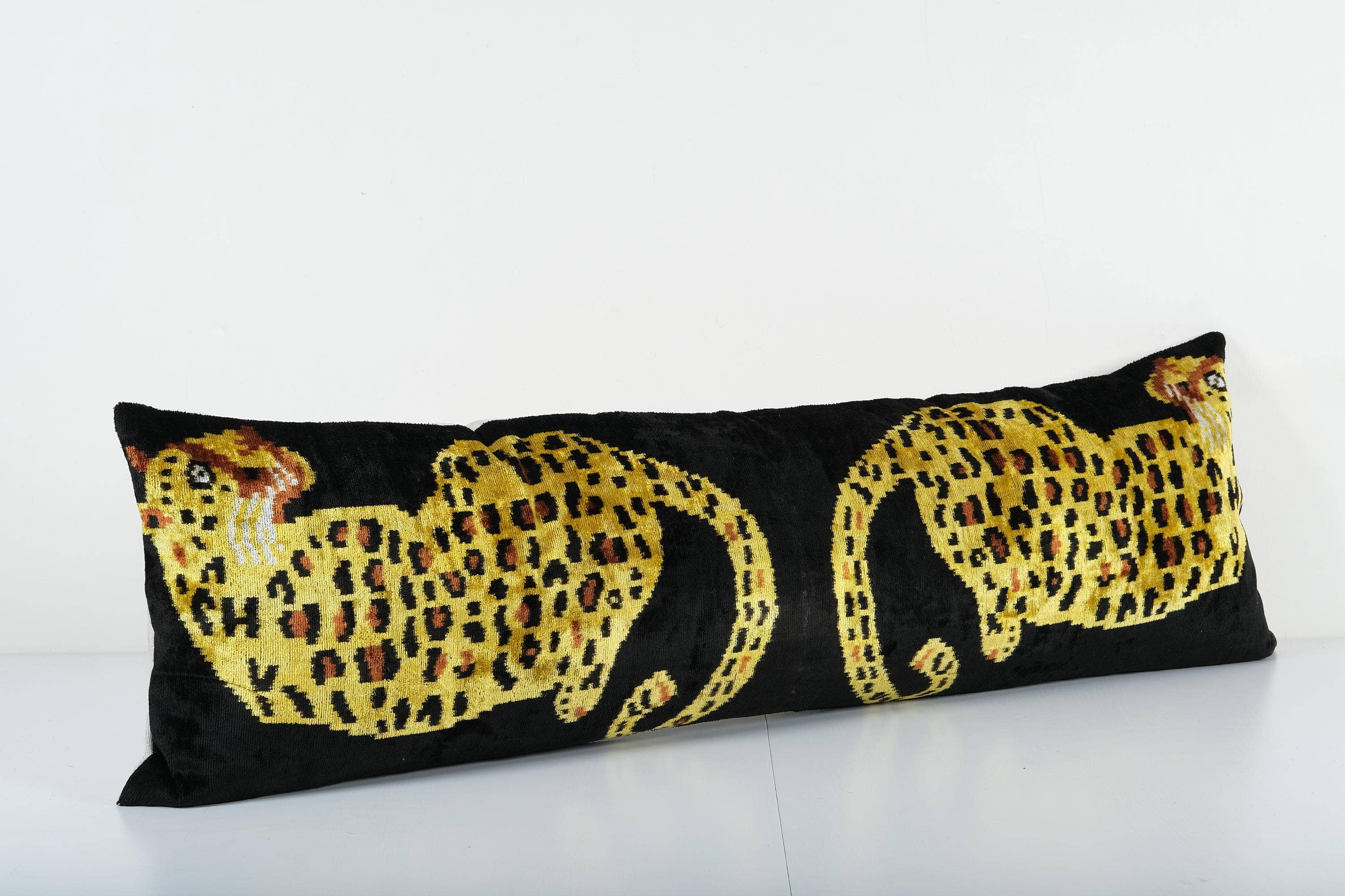 Tiger Silk Ikat Velvet Pillow Cover | 16'' x 47''