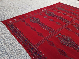 Vintage Turkish Kilim Rug 5'3'' x 6'9''