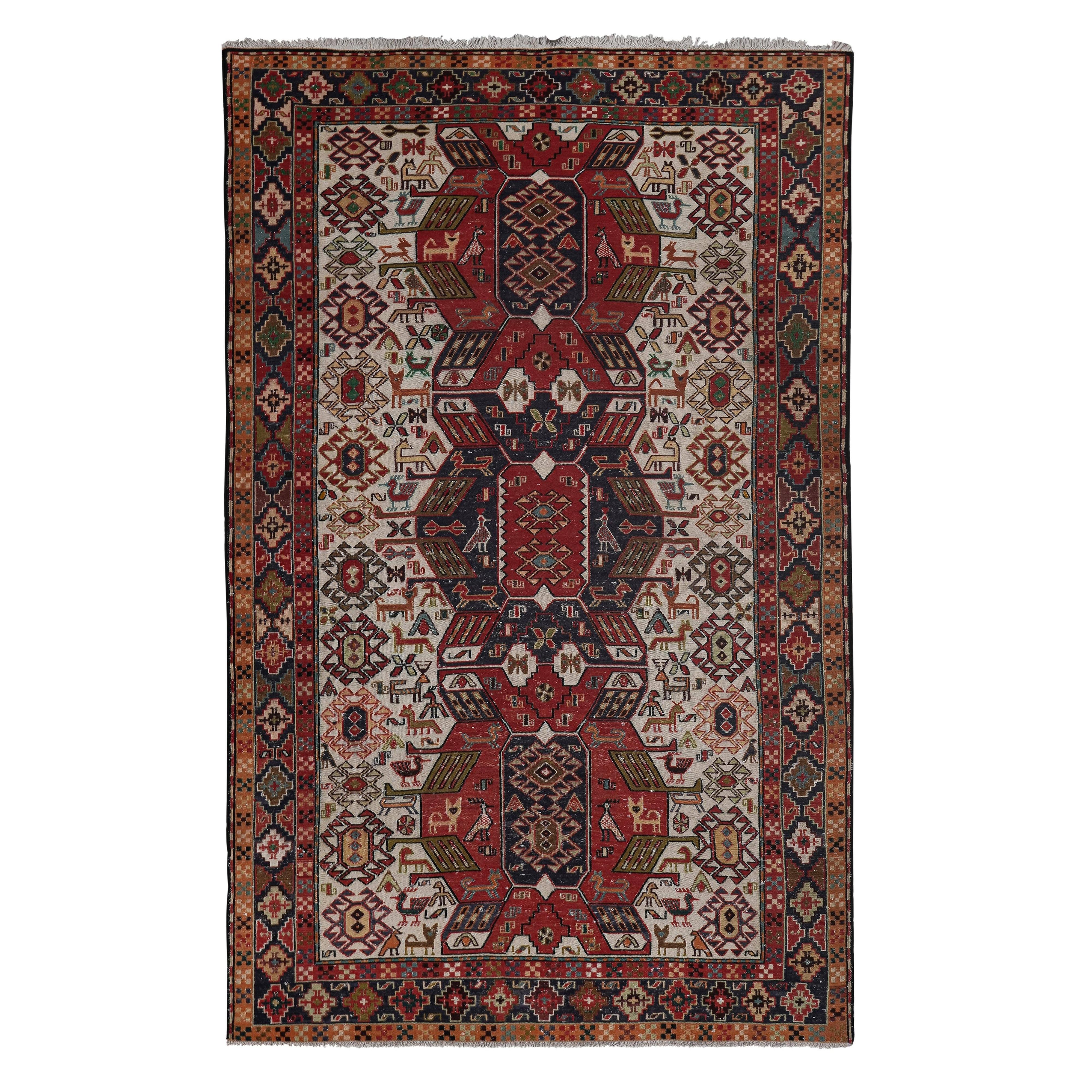 Vintage Soumac Kilim Rug 4' x 6'4''