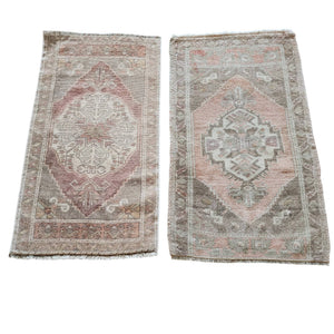 Vintage Turkish Yastik Rugs Set of 2 | 21'' x 38''