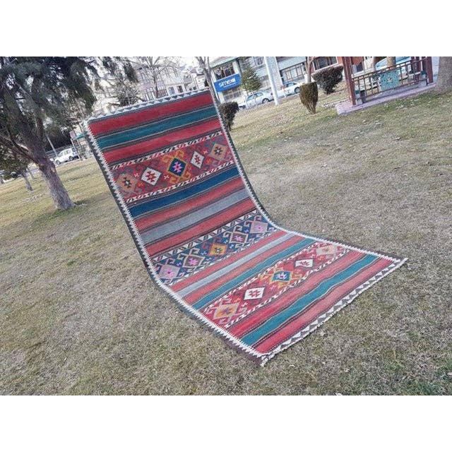 Vintage Caucasian Kilim Runner 5'1'' x 11'5''