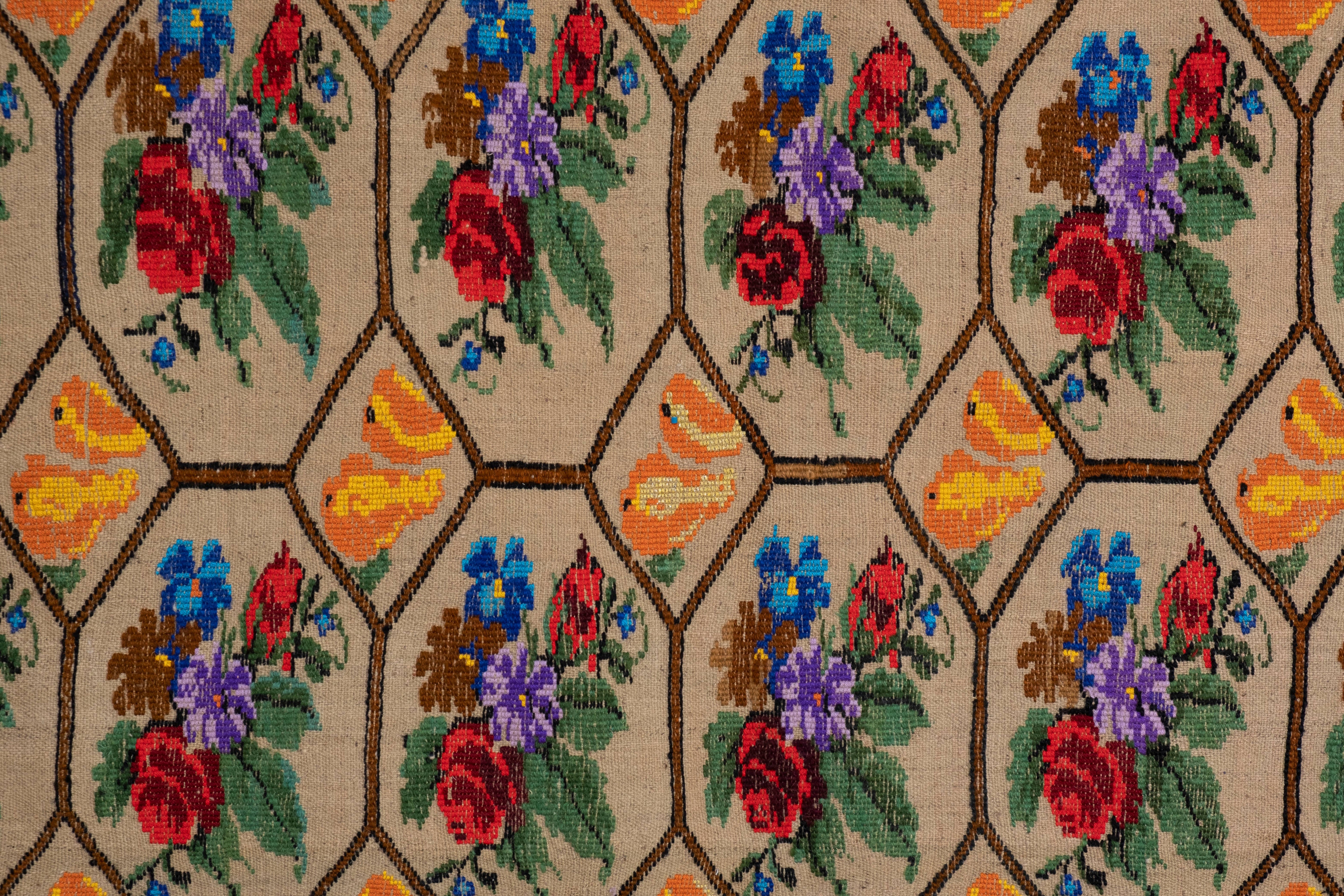 Vintage Turkish Kilim Rug 4'11'' x 6'