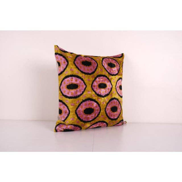 Silk Ikat Velvet Pillow Cover | 24'' x 24''