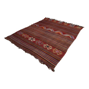 Vintage Turkish Kilim Rug 4'6'' x 5'6''