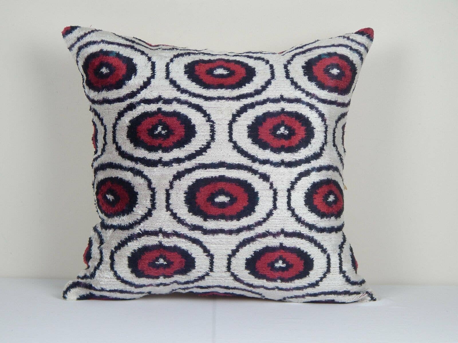 Silk Ikat Velvet Pillow Cover | 18'' x 18''