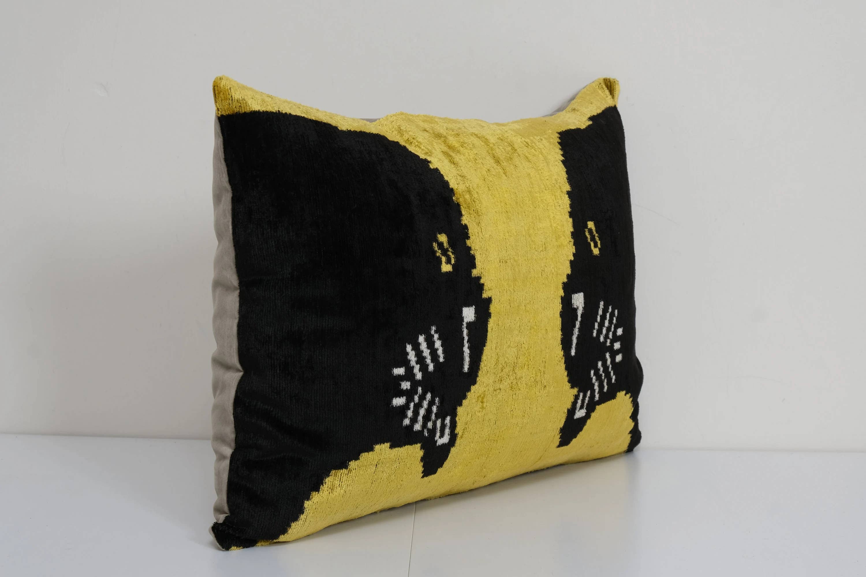 Silk Ikat Velvet Pillow Cover | 16'' x 24''