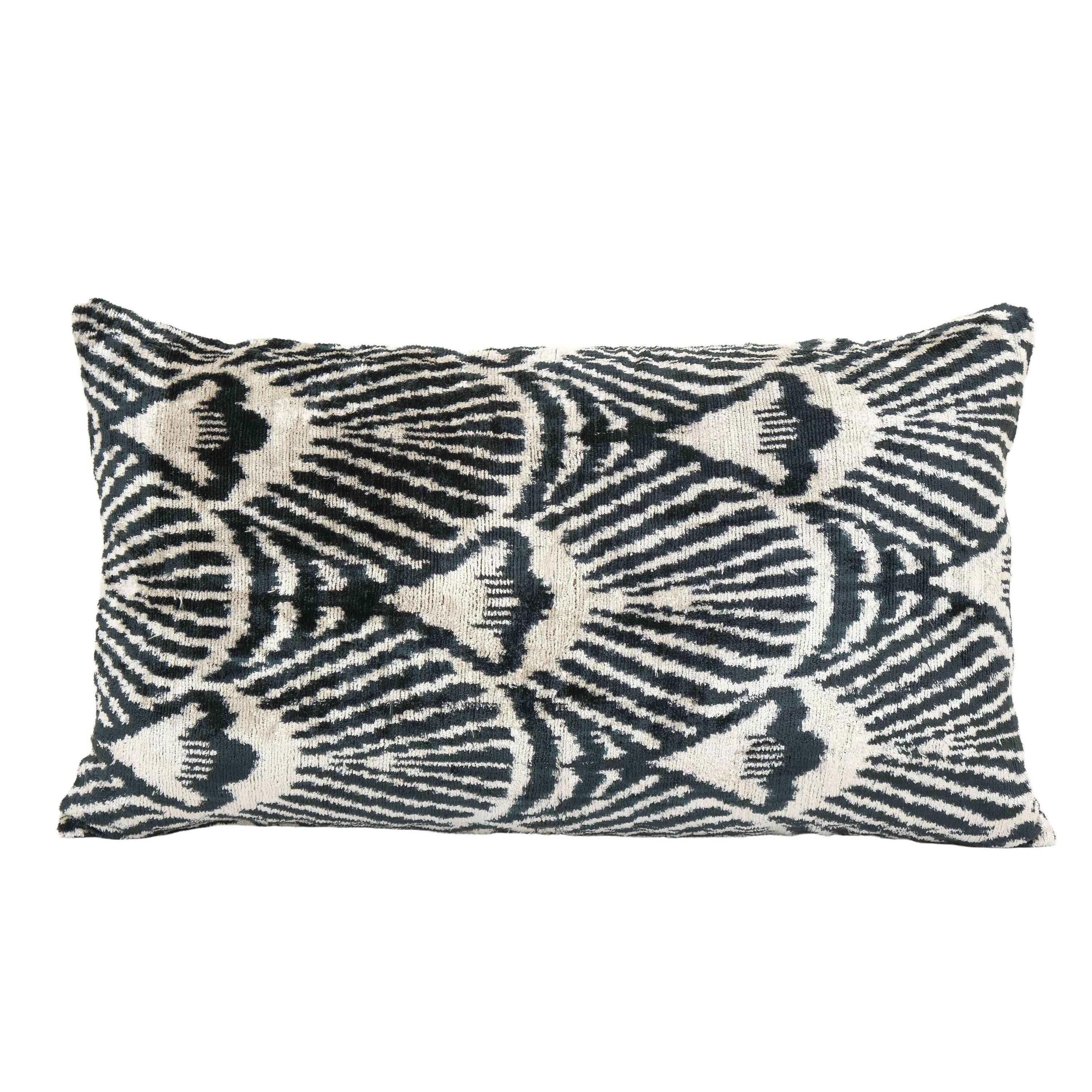 Silk Ikat Velvet Pillow Cover | 16'' x 22''