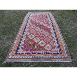 Vintage Turkish Anatolian Kilim Rug 5'1'' x 9'8''