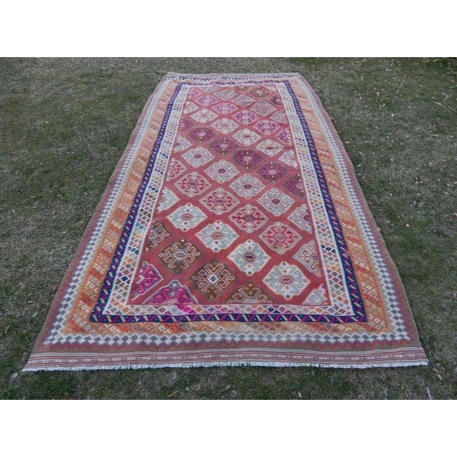 Vintage Turkish Anatolian Kilim Rug 5'1'' x 9'8''