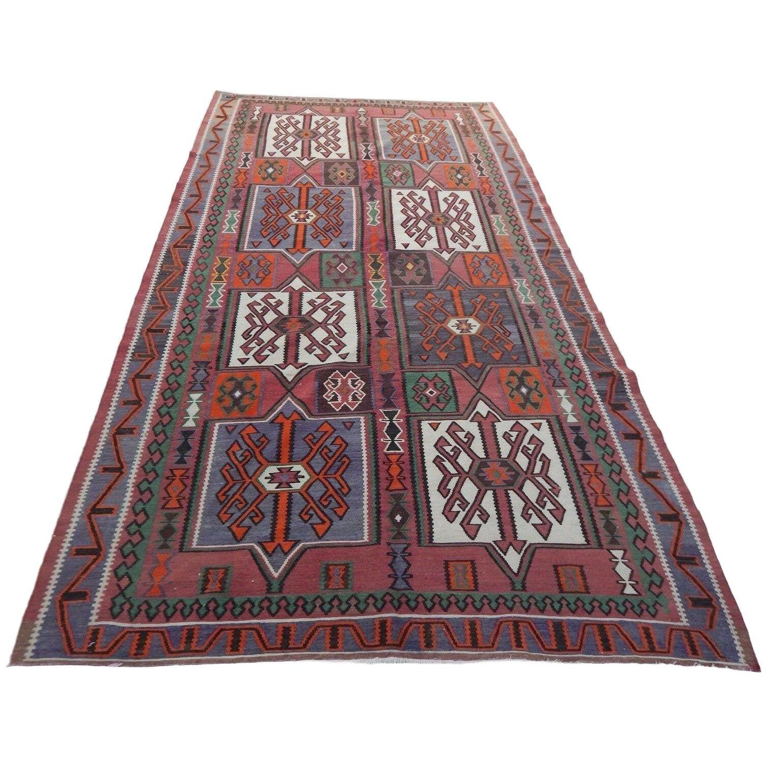 Vintage Caucasian Kilim Rug 5'9'' x 10'6''