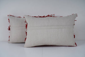Turkish Shaggy Kilim Pillow Cover Set of 2 | 13'' x 20''