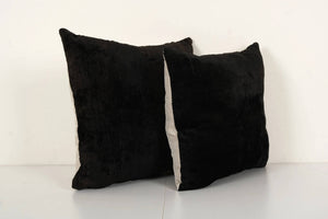 Silk Ikat Velvet Pillow Cover Set of 2 | 15'' x 15''